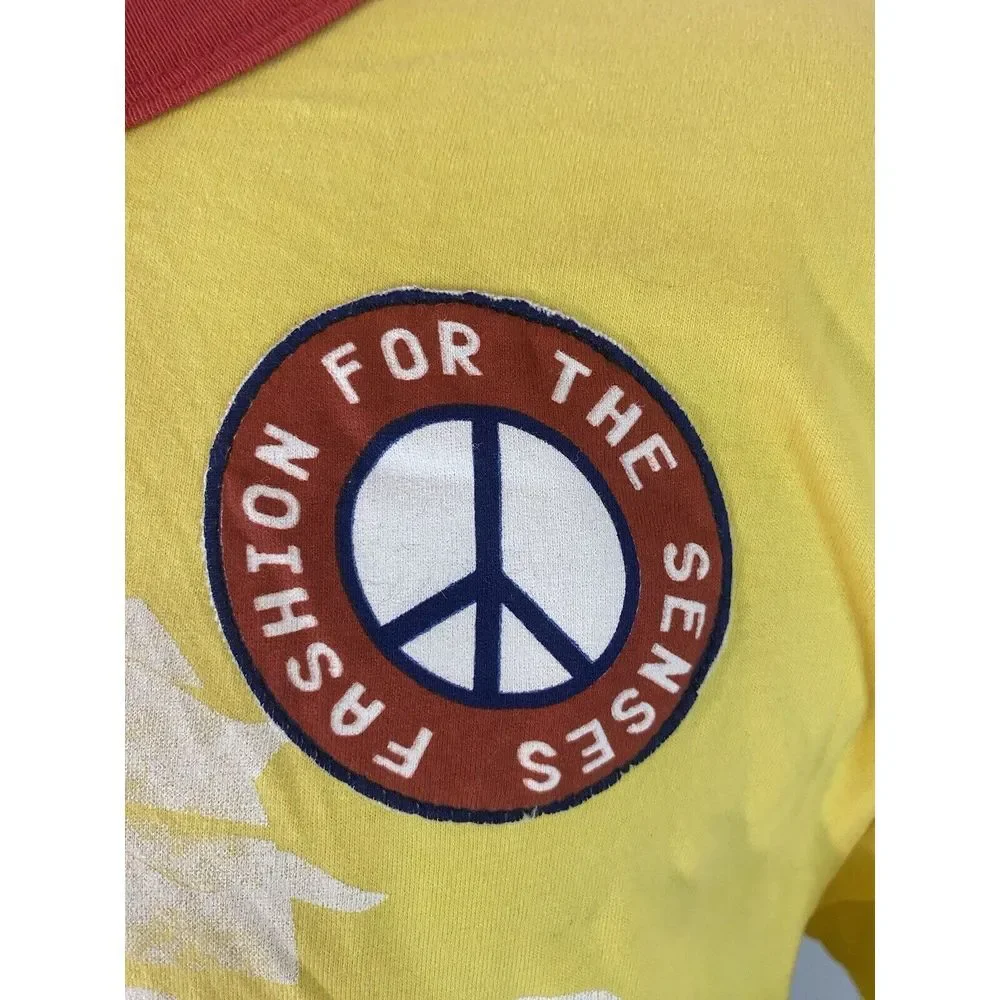 True Religion NWT Calif Gas Lamp Quarter‎ San Diego Yellow Shirt W/Patches